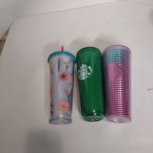 Starbucks Floral and Textured Tumblers Set